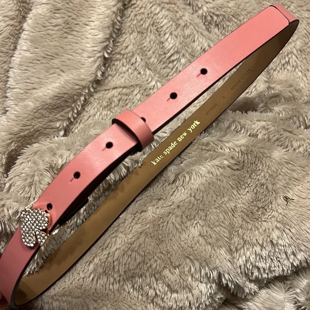 KATE SPADE ♠️ Pink Sugar Spade Thin Belt - Picture 3 of 9